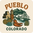 thumbnail image 1 of Pueblo Colorado Keepsakes Souvenir Vinyl Sticker – Destination Travel Keepsake Collectible (6-Inches Wide), 1 of 3
