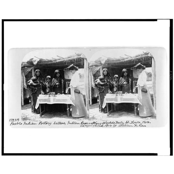 Pueblo Indian pottery sellers Indian reservation World's Fair St. Louis 1904 Poster Print (18 x 24)