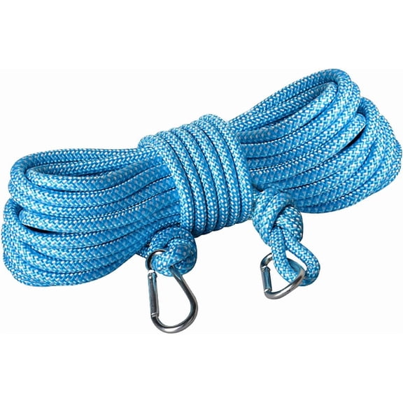 Puedno Washing Line Rope 15m Polyester Rope 8mm Clothes Line Multipurpose Strong Rope Laundry Line for Outdoor Indoor Laundry Drying, Garden, Camping (15M Blue)