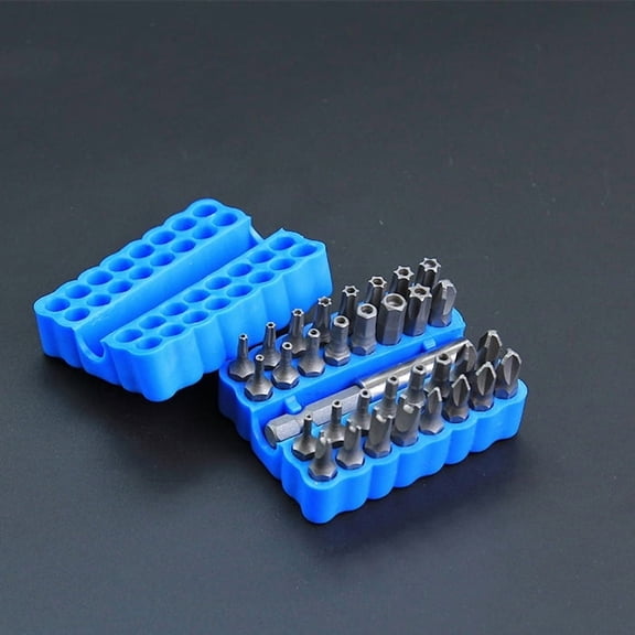 Puedo 33 PCS Screwdriver Bit Set, Magnetic Drill Bit Kit with Extension Holder for DIY & Repair, with Blue Box