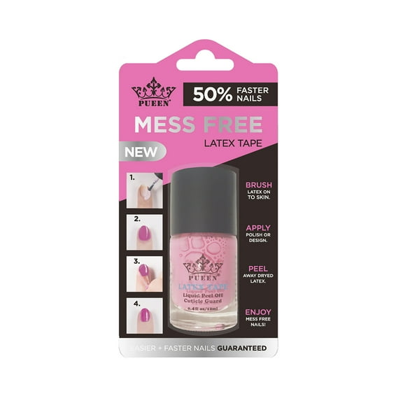 Pueen Nail Art Peel off Cuticle Guard Skin Barrier Latex Tape, 12 ml