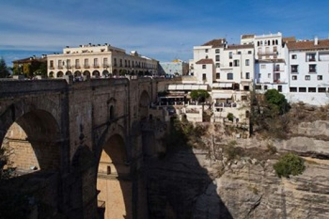 Puente Nuevo Bridge Ronda Spain Canvas Art - Walter Bibikow DanitaDelimont (38 x 25)
