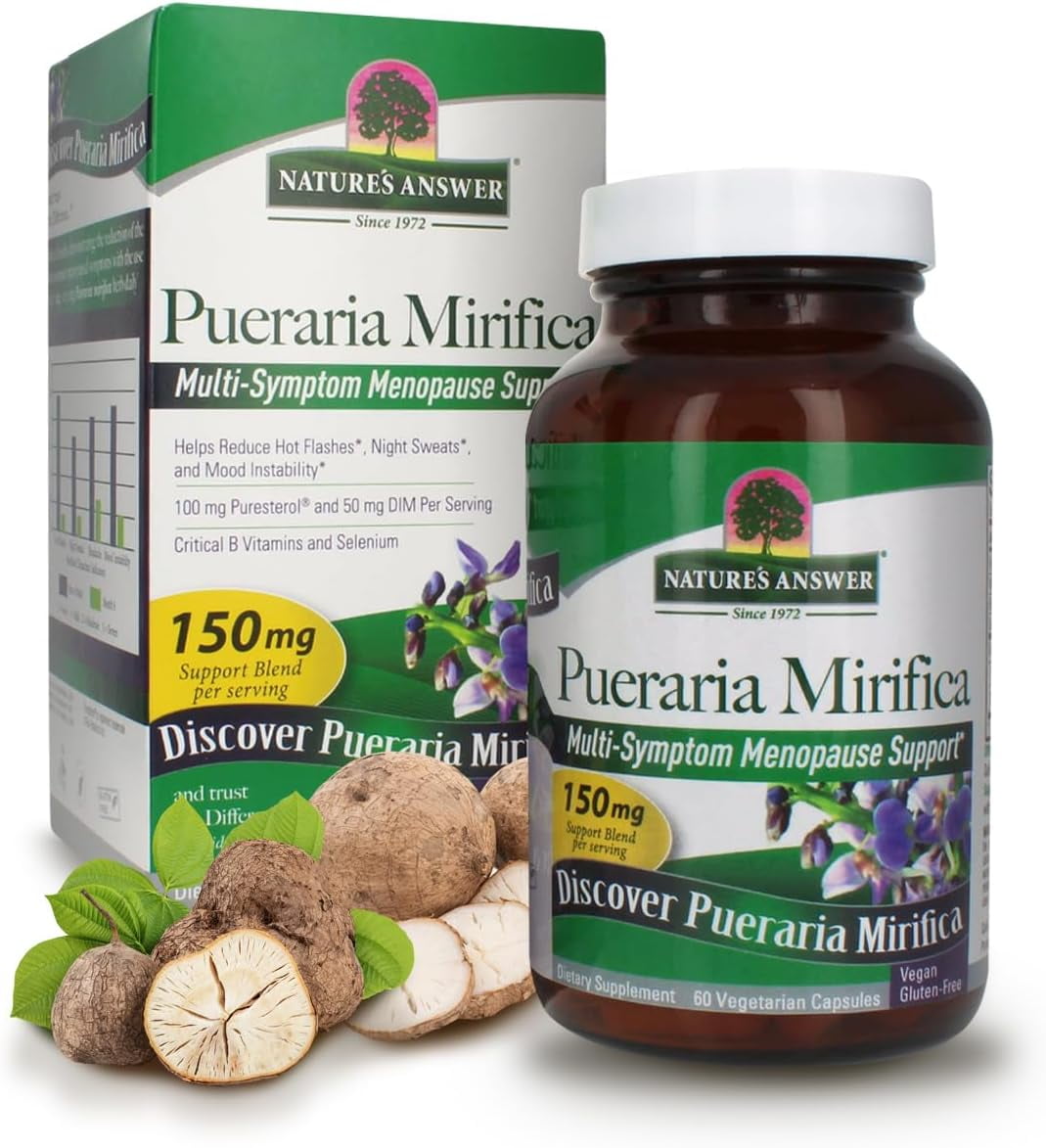 Nature's Answer Pueraria Mirifica Multi-System Menopause Support 150 mg Vegetarian Capsules, 60-Count