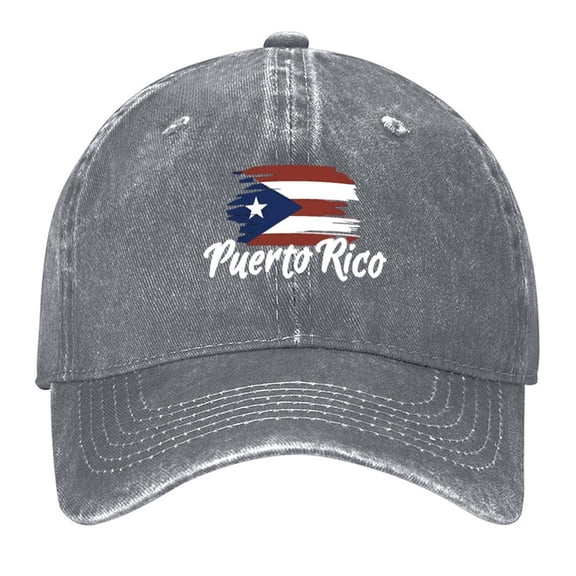 Puerto Print Vintage Wash Dad Hat Adjustable Curved Brim Baseball Cap,Made In USA,Casual Outdoor Sports Fishing Cap for Men and Women