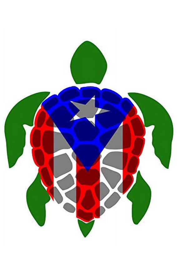 Puerto RICO Flag, Sticker (Pack of 2), Bandera ,Puerto Rican Flag,PR,Turtle