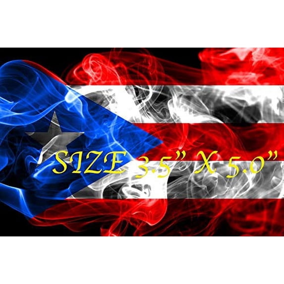 Puerto RICO Flag, Sticker (Pack of 2), Bandera,Puerto Rican Smoke Flag ...