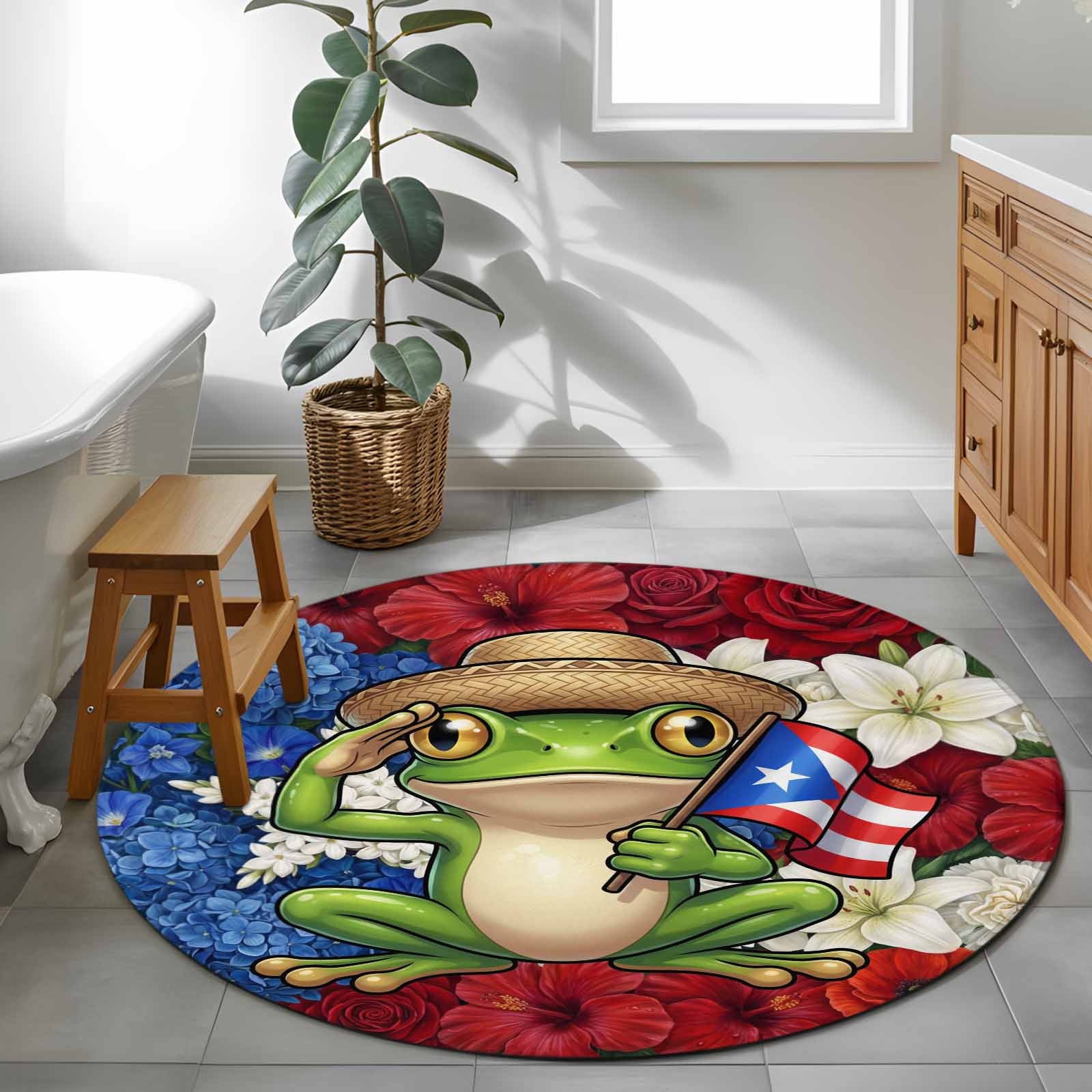 Puerto Rican Rug Designs Puerto Rican 4ft Round Rug for Cozy Reading Nook Home Office Chair Area ...