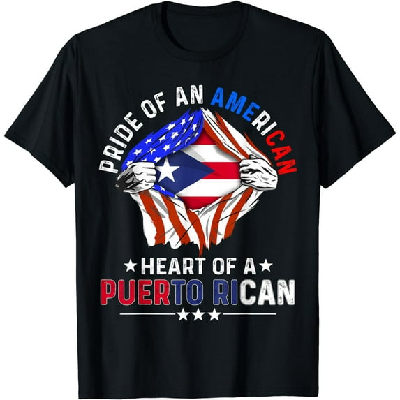Puerto Rican American America Pride Cuba Puerto Rico Flag T-Shirt