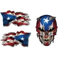 thumbnail image 1 of Puerto Rican American USA Flag and Skull Decal Sticker America Puerto Rico Country Pride Bumper Window Car Truck Vehicle Reverse Mirrored, 1 of 4