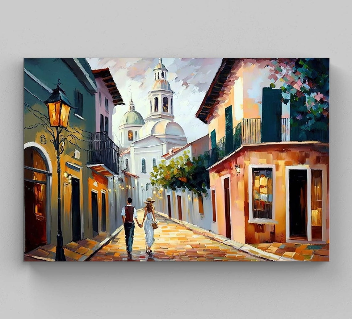 Puerto Rican Art - San Juan Painting On Canvas - Puerto Rico Wall Art ...