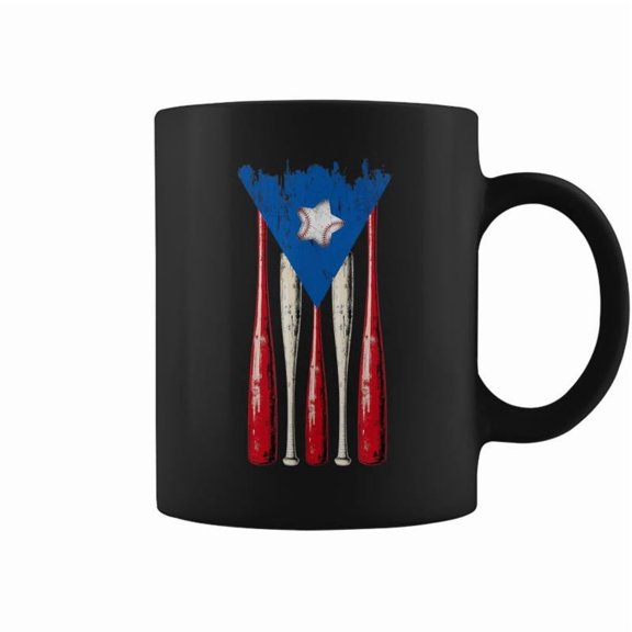 Puerto Rican Baseball Bats Puerto Rico Flag Pride Bisbol Coffee Mugs