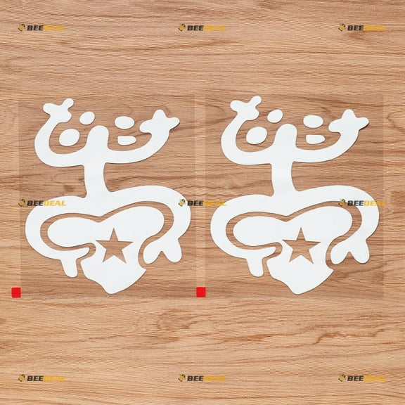 Puerto Rican Coqui Frog Puerto Rico PR Star Decal Vinyl Sticker - 2 Pack White, 8 Inches - No Background for Car Boat Laptop