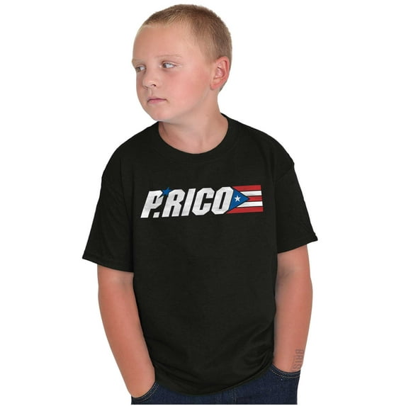 Puerto Rican Country Flag Se Levanta Crewneck T Shirts Boy Girl Teen Brisco Brands XS