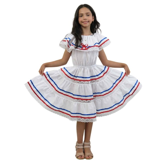 Puerto Rican, Dominican, Cuban Colors Dress Ethnic Ribbons