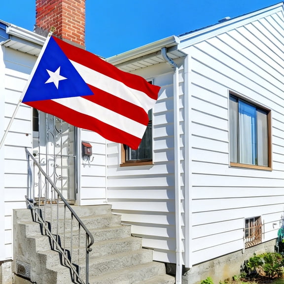 Puerto Rican Flag 3X5FT, Xinsrenus Fade-Resistant Outdoor Polyester Flag, Double Stitched Reinforced Puerto Rico Bandera with Brass Grommets Weatherproof for Patio Decor