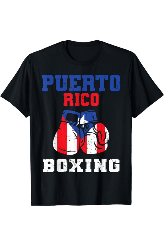 Puerto Rican Flag Boxing Gloves Rico Pride Boxing Team T-Shirt