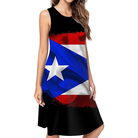 Puerto Rican Flag By Solomaskx Dress Elegant Party Dresses Evening Dresses Women Dress Sleeveless Dress Ladies Dresses