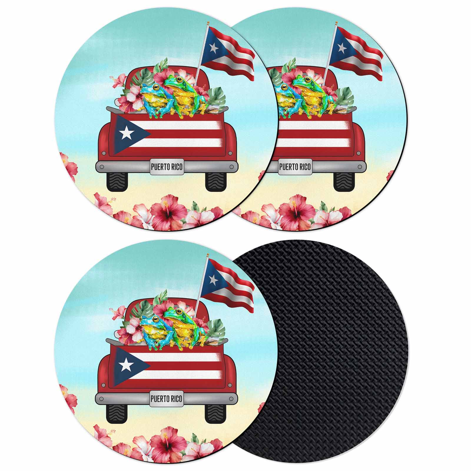 Puerto Rican Flag Coasters Set of 4, Absorbent Coasters for Drinks ...