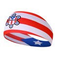 thumbnail image 1 of Puerto Rican Flag Headband with Coqui Frog Graphic Stretchy Wide Hair Band for Sports Fitness Parade Festival, 1 of 2