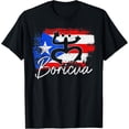 thumbnail image 1 of Puerto Rican Flag Hispanic Heritage Boricua Puerto Rico Frog T-ShirtMen and women, Black T-shirt, size: Extra large, 1 of 4