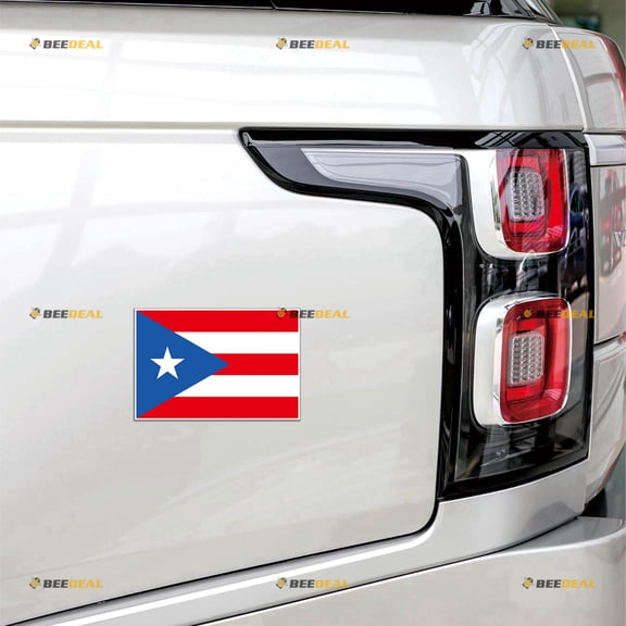 Puerto Rican Flag Puerto Rico PR Car Magnet Magnetic Sticker Decal - 4 Pack Reflective 3" 4" 5" 6" - for Truck Door Fridge Reusable Waterproof