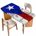 thumbnail image 1 of Puerto Rican Flag Table Cloths for 3 Foot Rectangle Tables, Vintage Geometric Art Wooden Patio Waterproof Elastic Fitted Tablecloths, Washable Rectangular Table Cover for Camping, 1 of 8
