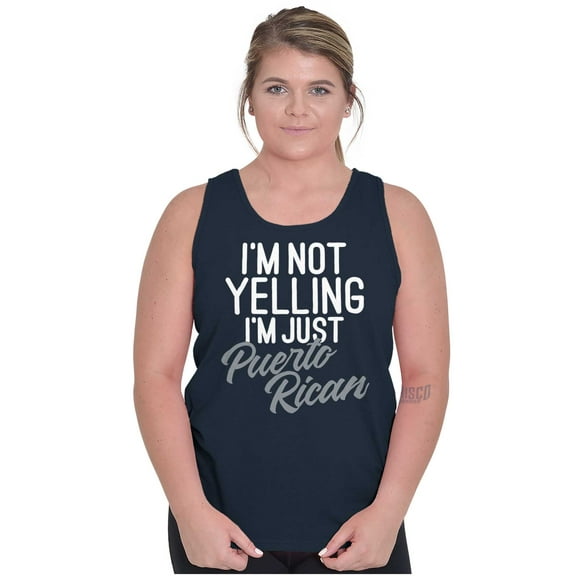 Puerto Rican Funny Yelling Boricua Tank Top Tee Shirt Women Brisco Brands S