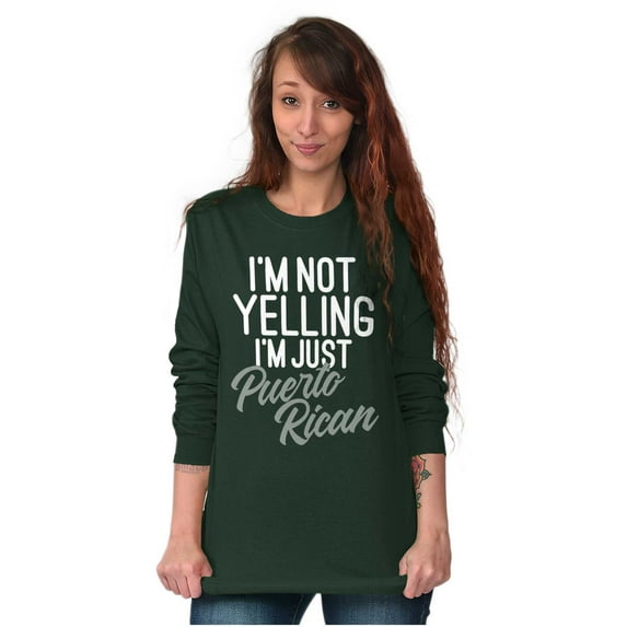 Puerto Rican Funny Yelling Boricua Women's Long Sleeve T Shirt Brisco Brands S
