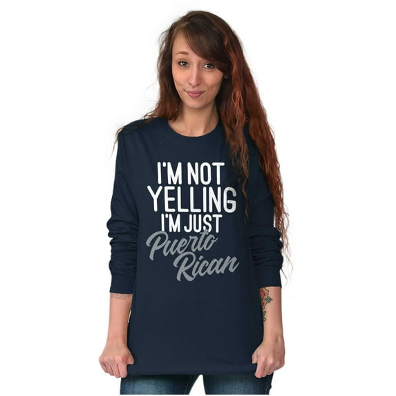 Puerto Rican Funny Yelling Boricua Women's Long Sleeve T Shirt Brisco Brands S