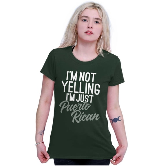 Puerto Rican Funny Yelling Boricua Women's T Shirt Ladies Tee Brisco Brands S