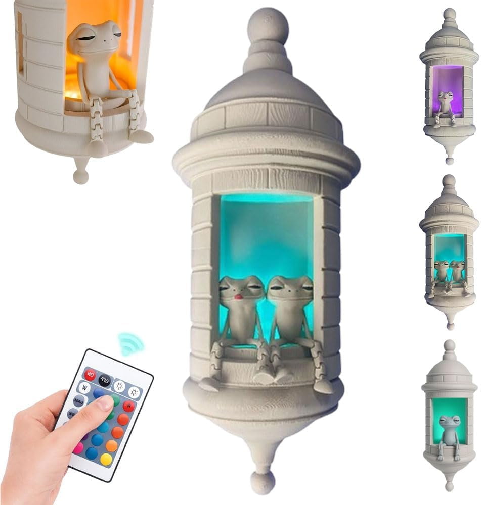 Puerto Rican Garita Coqui Lamp with Sound, Puerto Rican Garita Frog Light Wall Decor, Multi-Color LED Night Lamp for Bedroom Living Room Hallway, Puerto Rico Souvenir Caribbean Gift Decor