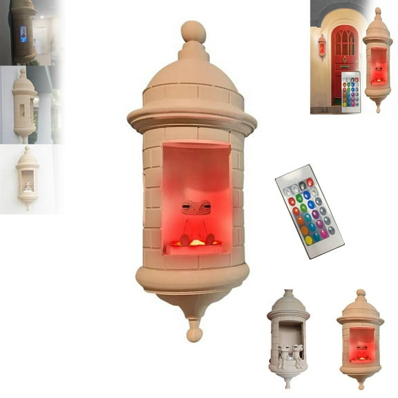 Puerto Rican Garita Wall Coqui Lamp, 3D Printed Puerto Rico LED Night Light,Handmade Coqui Frog Boricua Warm Ambient Lighting, Home Decor for Bedroom, Office, Space