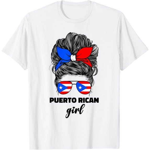 Puerto Rican Girl For Women Girls Boricua Puerto Rico Flag T-Shirt Shirts