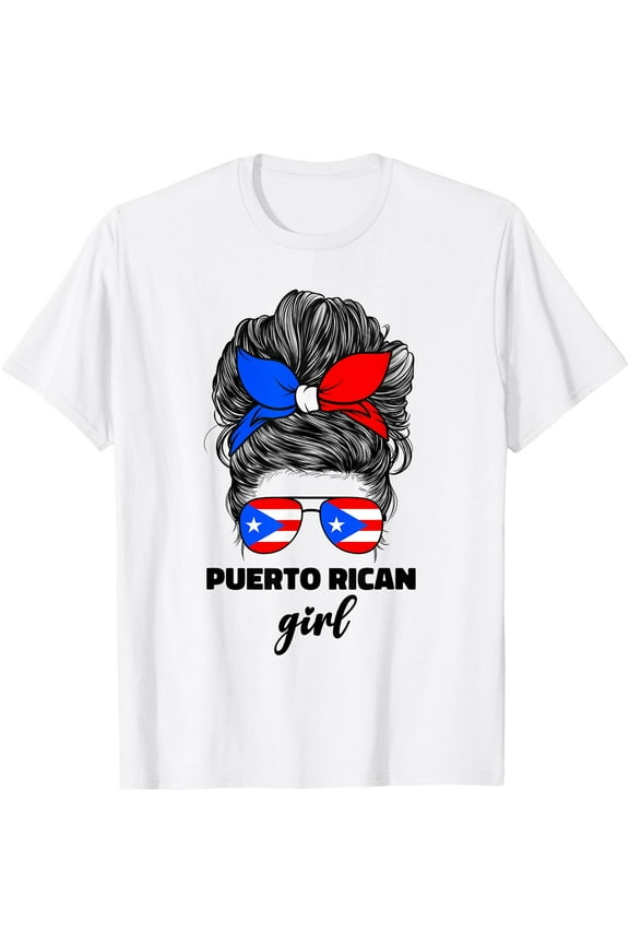 Puerto Rican Girl For Women Girls Boricua Puerto Rico Flag T-Shirt Shirts