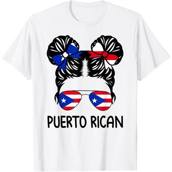 Puerto Rican Girl Messy Hair Puerto Rico Pride Womens Kids T-ShirtMen and women, White T-shirt, size: Extra large