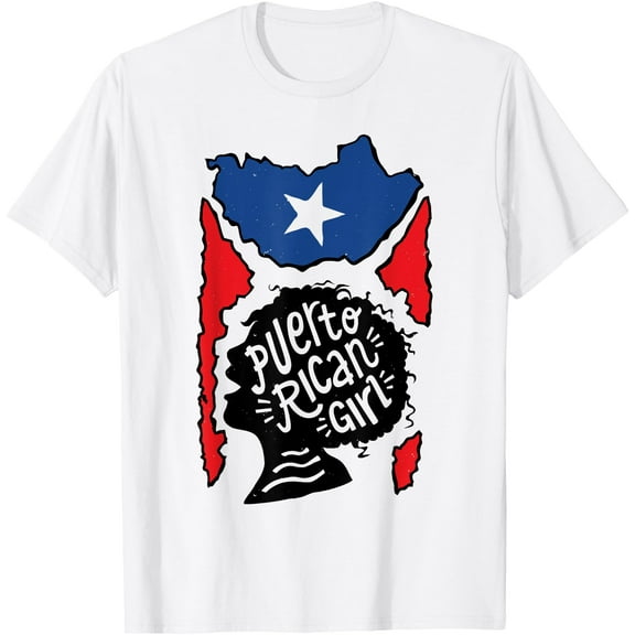 Puerto Rican Girl Puerto Rico Flag Boricua Hispanic Heritage T-Shirt Shirts