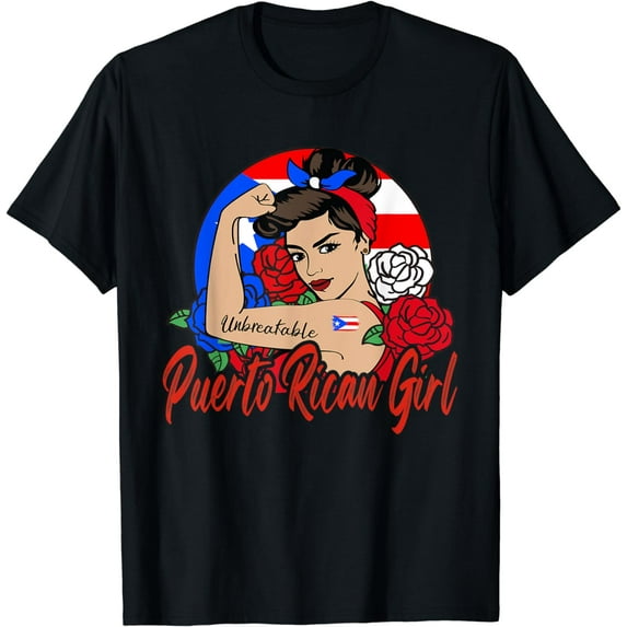 Puerto Rican Girl Puerto Rico Mujer Puertoriqueña flag T-Shirt