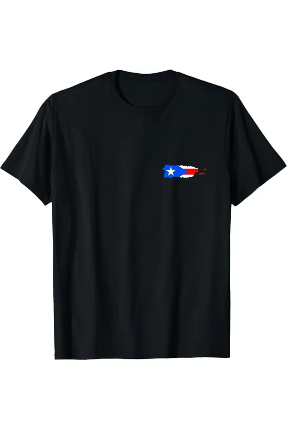 Puerto Rican Map and Flag Chest Logo - Puerto Rico Souvenir T-Shirt