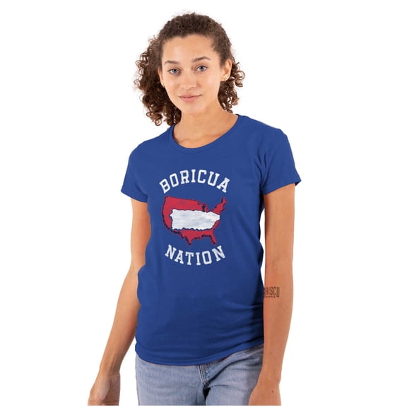 Puerto Rican Pride Boricua Se Levanta Womens Slim Fit Graphic Tee Brisco Brands S