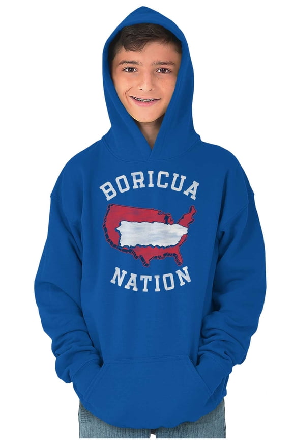 Puerto Rican Pride Boricua Se Levanta Youth Hoodie Boy Girl Teen Brisco Brands S