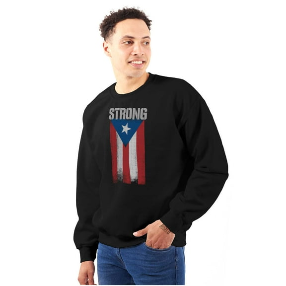 Puerto Rican Pride Frayed PR Flag Sweatshirt for Men or Women Brisco Brands S