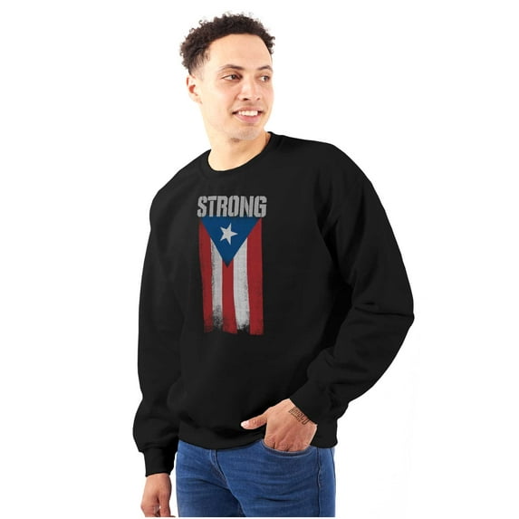 Puerto Rican Pride Frayed PR Flag Sweatshirt for Men or Women Brisco Brands S