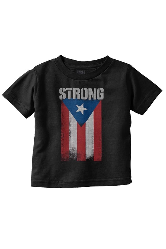 Puerto Rican Pride Frayed PR Flag Toddler Boy Girl T Shirt Infant Toddler Brisco Brands 5T