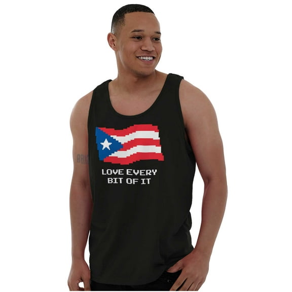 Puerto Rican Pride Love Every Bit Flag Plus Size Graphic Tank Top Brisco Brands 3X