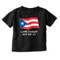 thumbnail image 1 of Puerto Rican Pride Love Every Bit Flag Toddler Boy Girl T Shirt Infant Toddler Brisco Brands 6M, 1 of 6