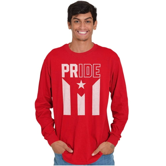 Puerto Rican Pride PR National Flag Plus Size Long Sleeve Graphic Tee Shirt Brisco Brands 3X