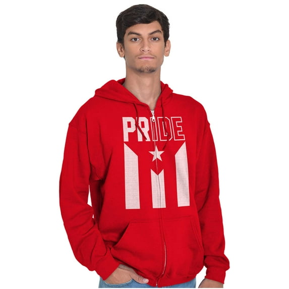 Puerto Rican Pride PR National Flag Zip Up Hoodie Men's Women's Brisco Brands S