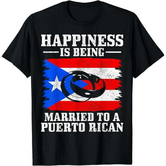 Puerto Rican Wife Husband Wedding Puerto Rico Boricua Flag T-Shirt