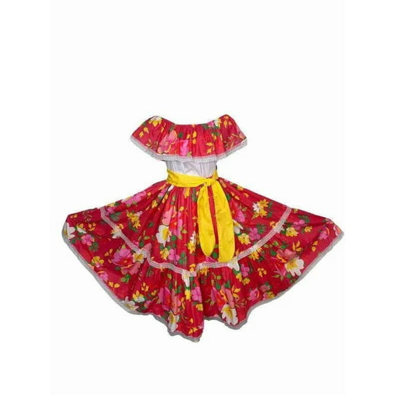 Floral Jibarita Campesina Dress for Adults - Puerto Rican & Nicaraguan Heritage