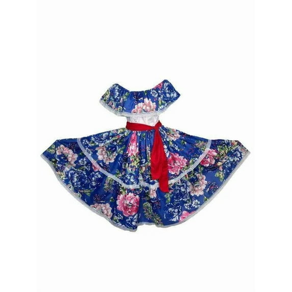 Floral Jibarita Campesina Dress for Adults - Puerto Rican & Nicaraguan Heritage